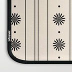 Daisy Stripes Minimalist Geometric Flowers and Stripes Pattern in Black and Almond Cream Laptop Sleeve Gallery Image 3