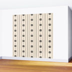 Daisy Stripes Minimalist Geometric Flowers and Stripes Pattern in Black and Almond Cream Wall Mural Gallery Image 2