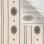 Daisy Stripes Minimalist Geometric Flowers and Stripes Pattern in Black and Almond Cream Wall Tapestry Gallery Image 3