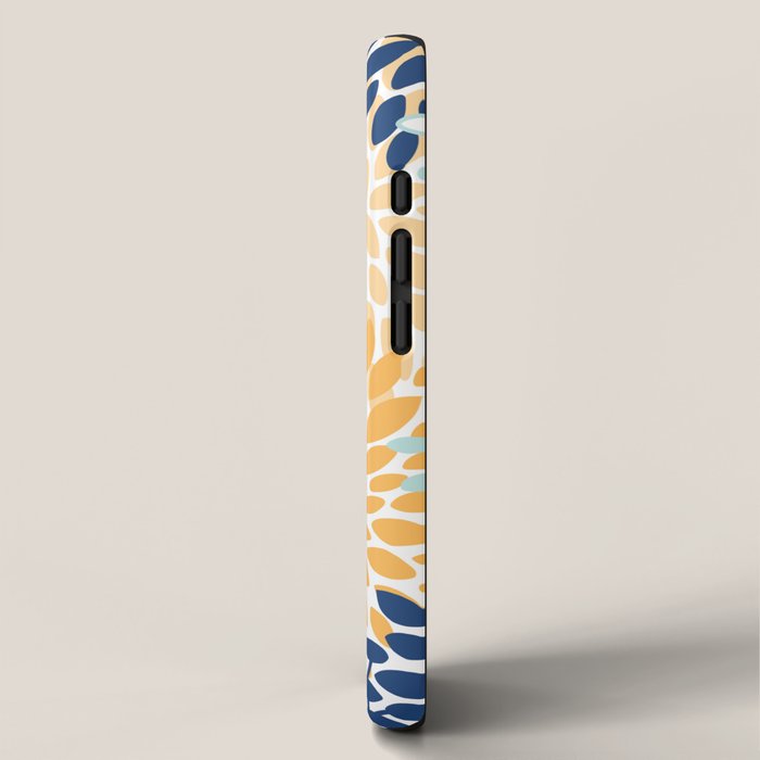 Modern, Floral Prints, Navy, Blue and Yellow iPhone Case Gallery Image 2