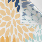 Modern, Floral Prints, Navy, Blue and Yellow Wall Tapestry Gallery Image 3