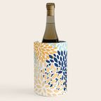 Modern, Floral Prints, Navy, Blue and Yellow Wine Chiller Gallery Image 2