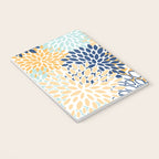Modern, Floral Prints, Navy, Blue and Yellow Notebook Gallery Image 3