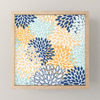 Modern, Floral Prints, Navy, Blue and Yellow Mini Art Print Gallery Image 1