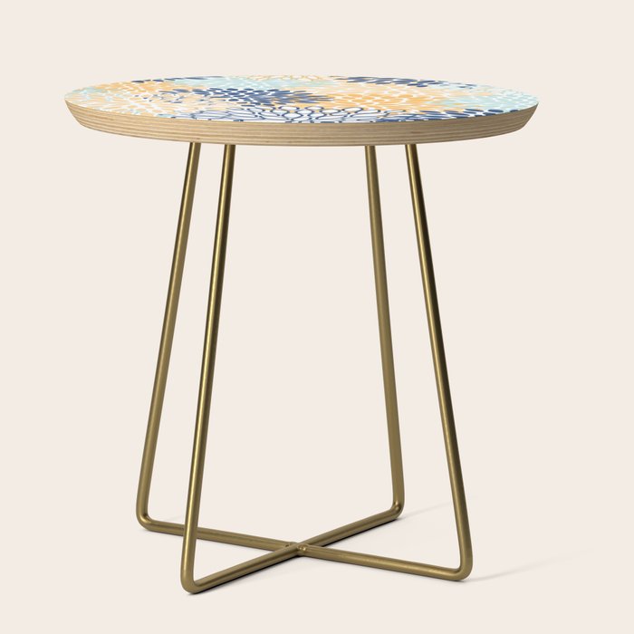Modern, Floral Prints, Navy, Blue and Yellow Side Table Gallery Image 1