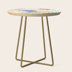 Modern, Floral Prints, Navy, Blue and Yellow Side Table Gallery Image 1