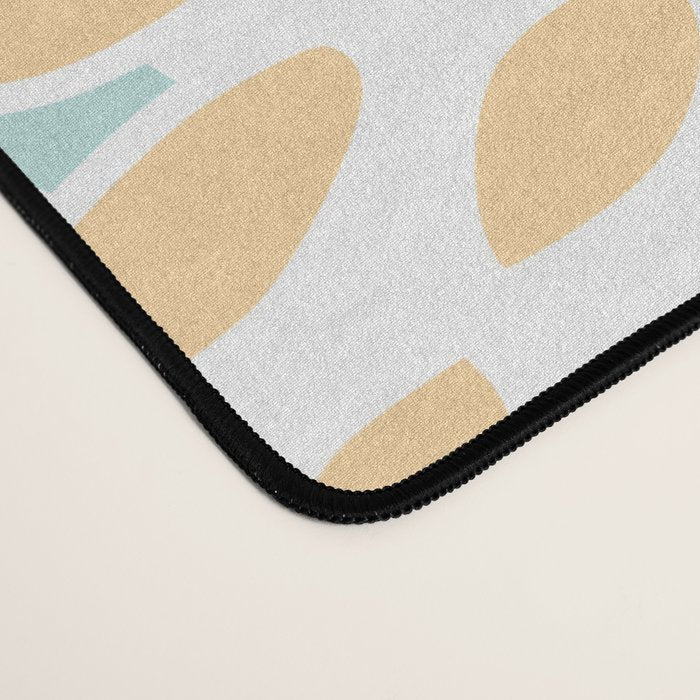 Modern, Floral Prints, Navy, Blue and Yellow Desk Mat Gallery Image 4