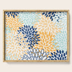 Modern, Floral Prints, Navy, Blue and Yellow Serving Tray Gallery Image 1