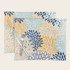 Modern, Floral Prints, Navy, Blue and Yellow Placemat Gallery Image 1