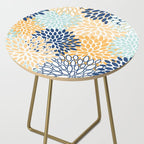 Modern, Floral Prints, Navy, Blue and Yellow Side Table Gallery Image 2