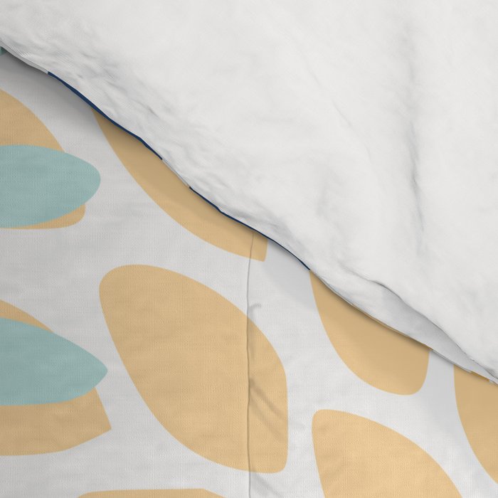 Modern, Floral Prints, Navy, Blue and Yellow Comforter Gallery Image 4