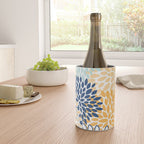 Modern, Floral Prints, Navy, Blue and Yellow Wine Chiller Gallery Image 4