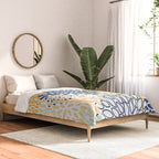 Modern, Floral Prints, Navy, Blue and Yellow Comforter Gallery Image 2