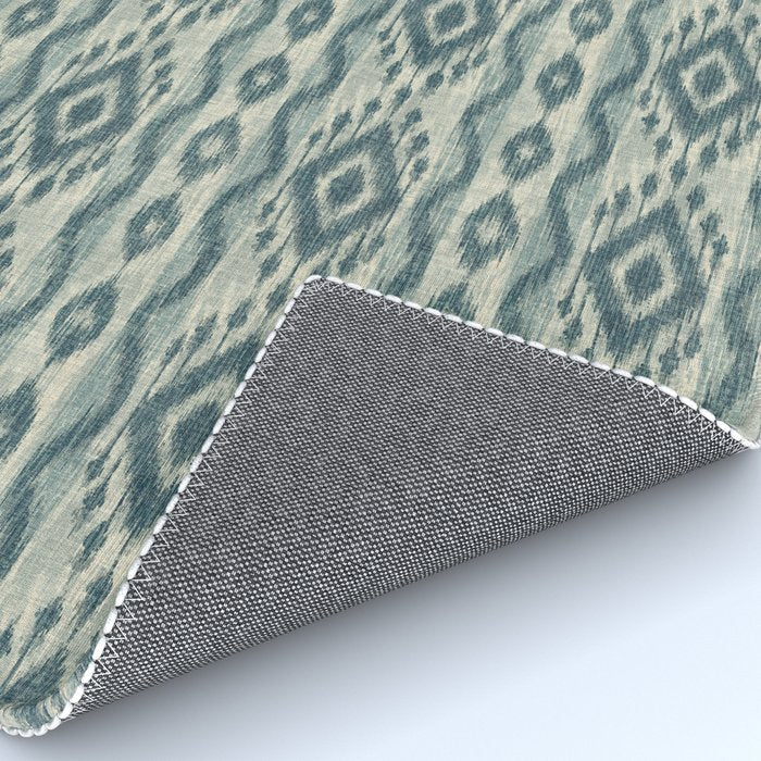 Coastal Ikat Stripe - weathered blue Rug Gallery Image 4