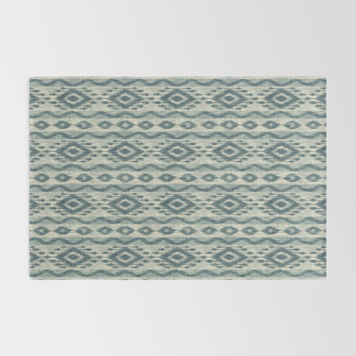 Coastal Ikat Stripe - weathered blue Rug Gallery Image 2