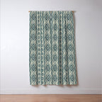 Coastal Ikat Stripe - weathered blue Window Curtain Gallery Image 3