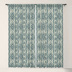 Coastal Ikat Stripe - weathered blue Window Curtain Gallery Image 5