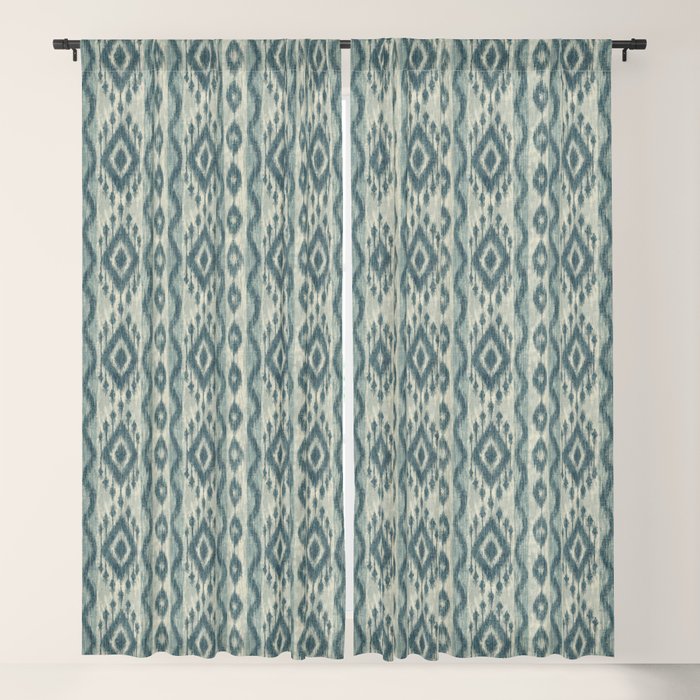 Coastal Ikat Stripe - weathered blue Window Curtain Gallery Image 5