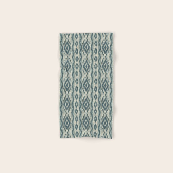 Coastal Ikat Stripe - weathered blue Bath Towel Gallery Image 1