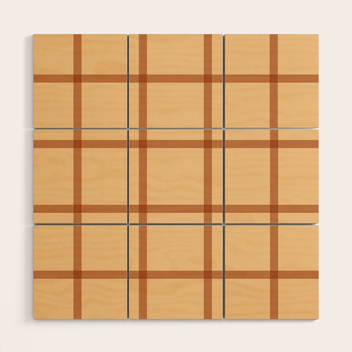 autumn fall plaid tartan pattern Wood Wall Art Gallery Image 1