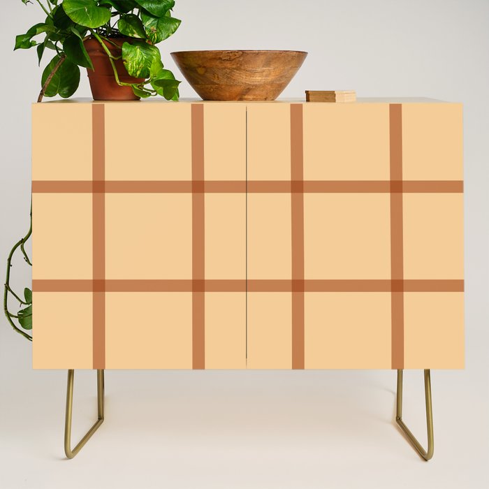 autumn fall plaid tartan pattern Credenza Gallery Image 1