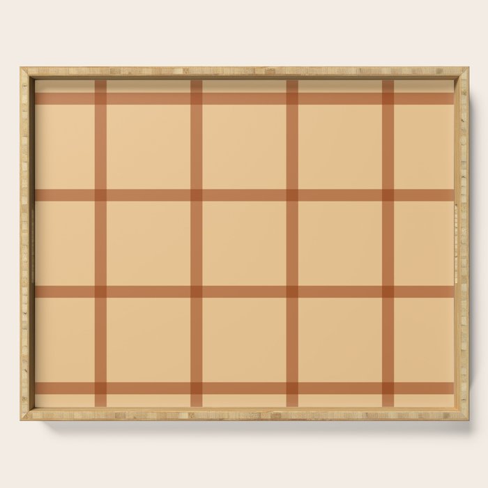 autumn fall plaid tartan pattern Serving Tray Gallery Image 1