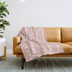 Spotted Mudcloth, Pink and White, Boho Prints Throw Blanket Gallery Image 1