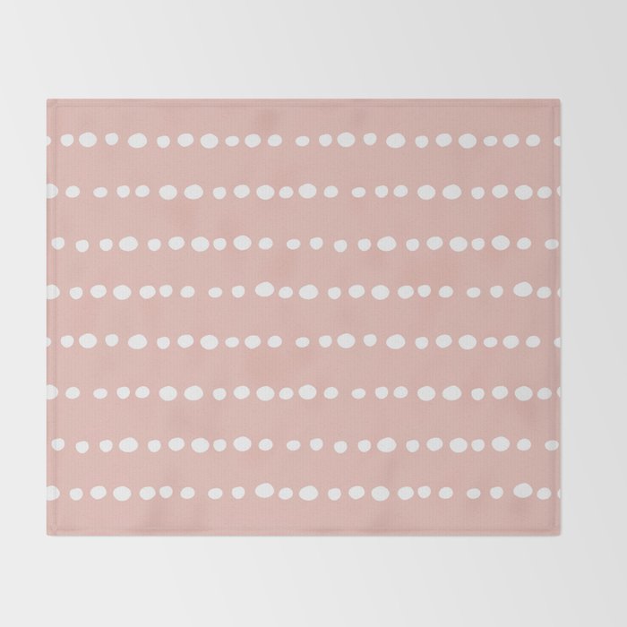 Spotted Mudcloth, Pink and White, Boho Prints Throw Blanket Gallery Image 2