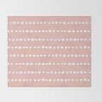 Spotted Mudcloth, Pink and White, Boho Prints Throw Blanket Gallery Image 2