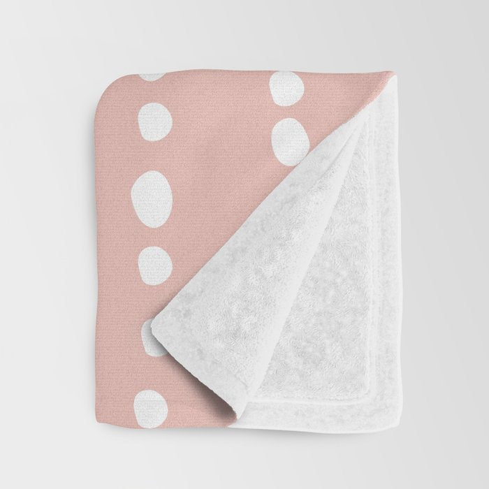 Spotted Mudcloth, Pink and White, Boho Prints Throw Blanket Gallery Image 3