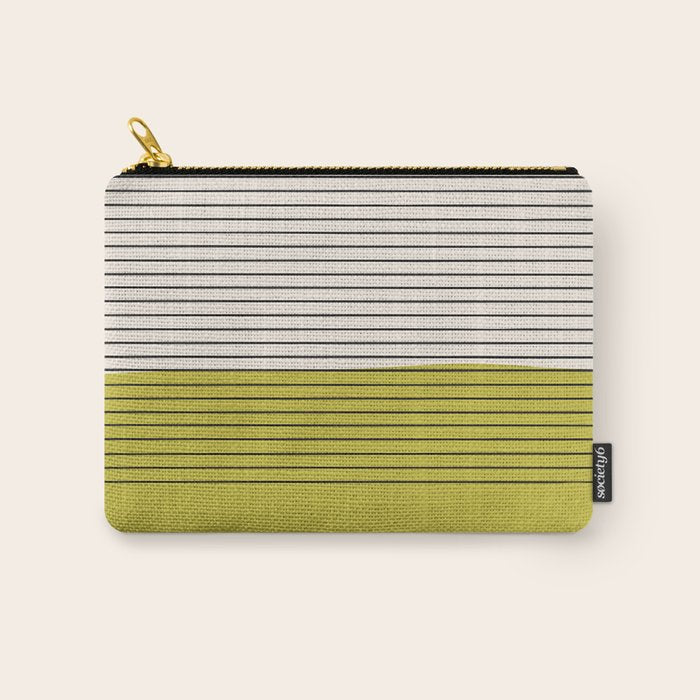 Modern Chartreuse Color Block Black Lines Carry All Pouch Gallery Image 1