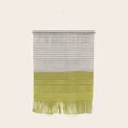 Modern Chartreuse Color Block Black Lines Wall Hanging Gallery Image 1
