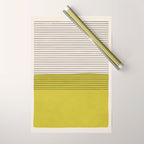 Modern Chartreuse Color Block Black Lines Wrapping Paper Gallery Image 1