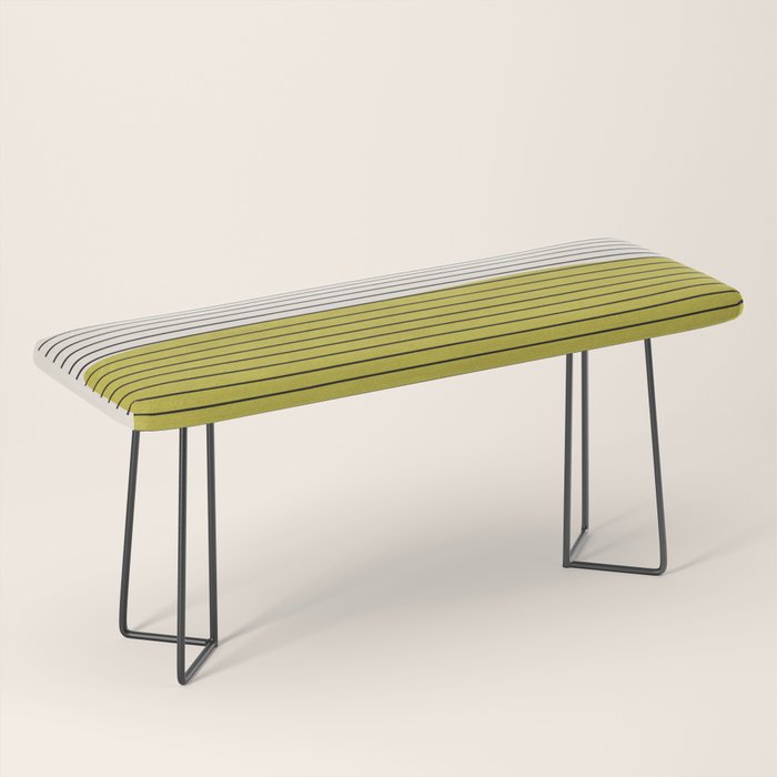 Modern Chartreuse Color Block Black Lines Bench Gallery Image 1