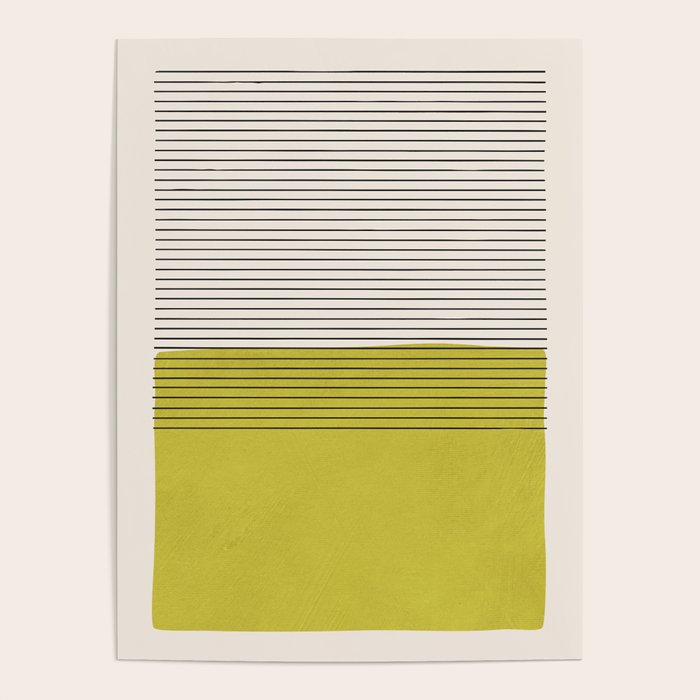Modern Chartreuse Color Block Black Lines Poster Gallery Image 1