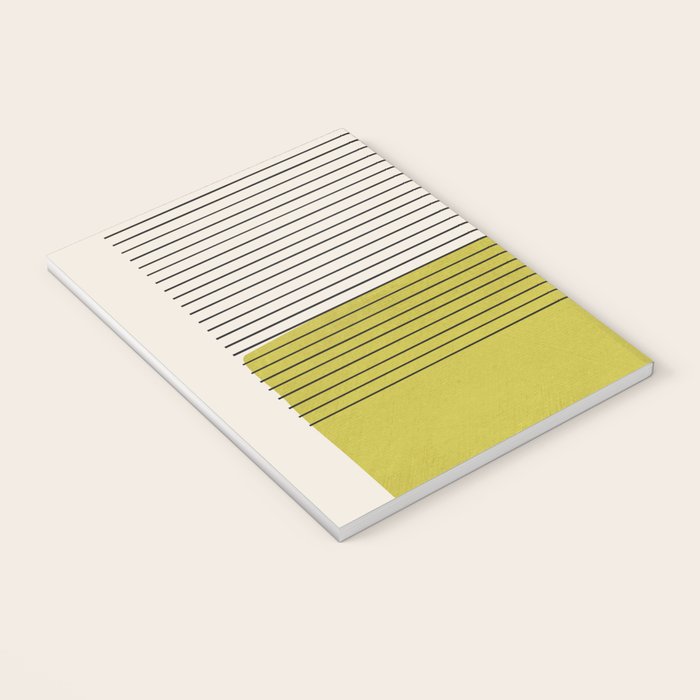 Modern Chartreuse Color Block Black Lines Notebook Gallery Image 3