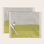 Modern Chartreuse Color Block Black Lines Placemat Gallery Image 1