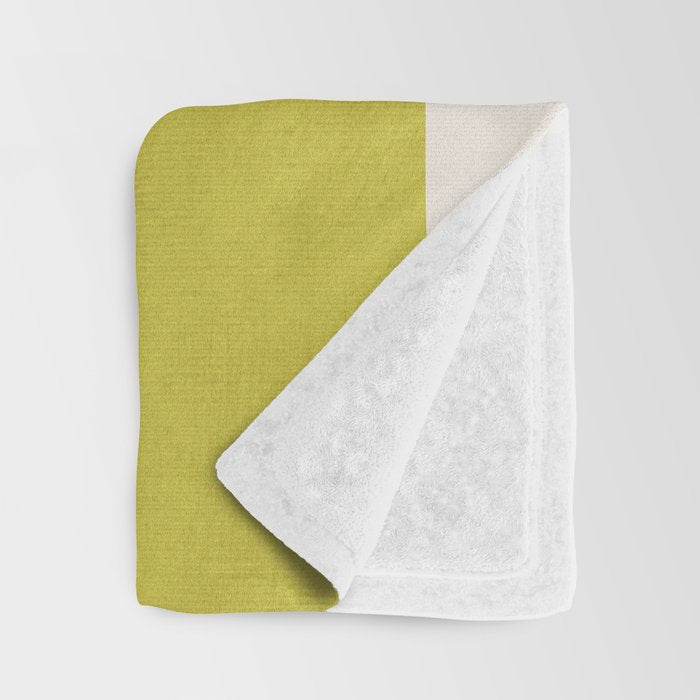 Modern Chartreuse Color Block Black Lines Throw Blanket Gallery Image 3