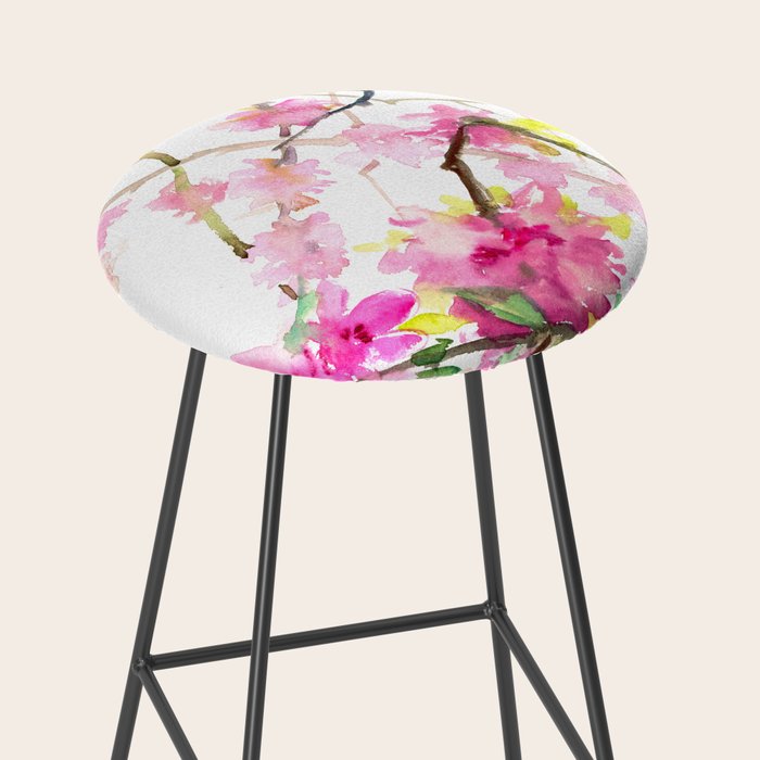 Cherry Blossom, Sakura, Japanese Floral art Stool Gallery Image 2