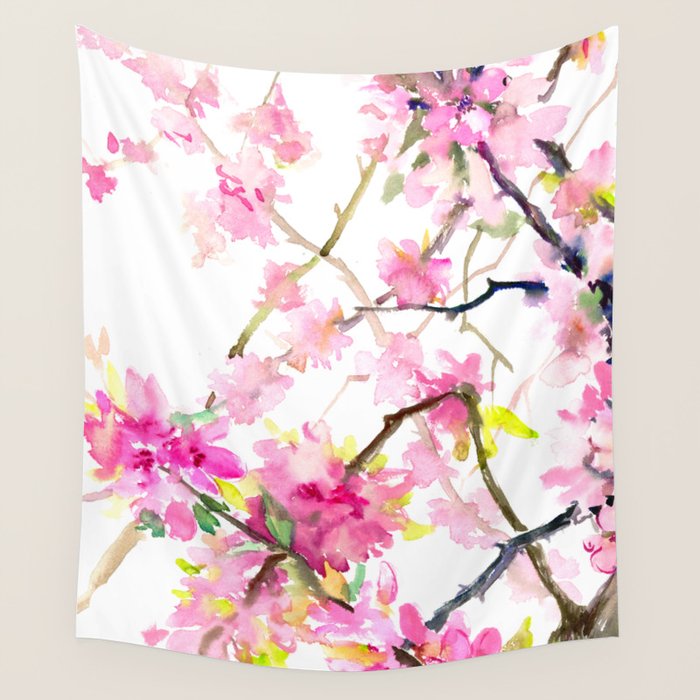 Cherry Blossom, Sakura, Japanese Floral art Wall Tapestry Gallery Image 4
