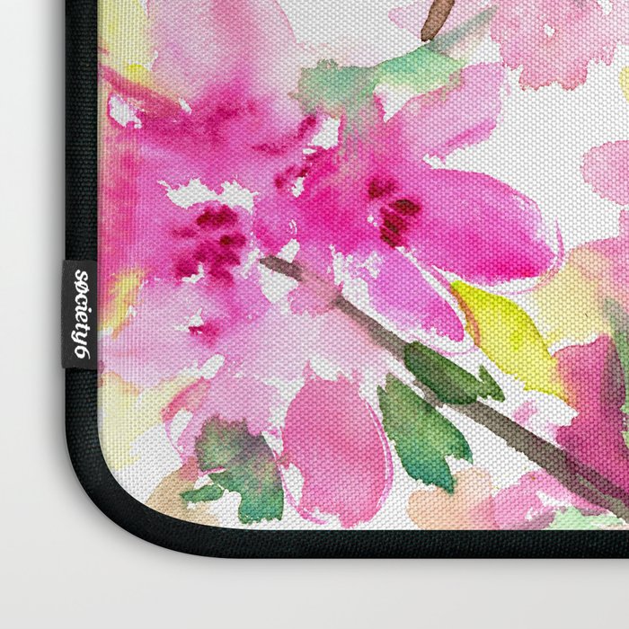 Cherry Blossom, Sakura, Japanese Floral art Laptop Sleeve Gallery Image 3