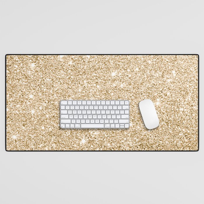 Modern abstract elegant chic gold glitter Desk Mat Gallery Image 1