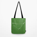 Capricorn Zodiac Star Constellation Line Art Kelly Green Tote Bag Gallery Image 2