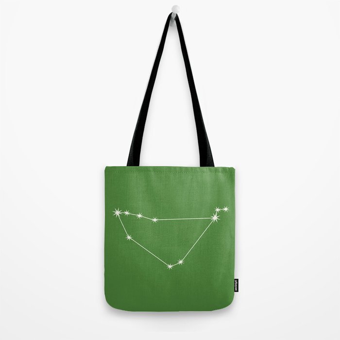 Capricorn Zodiac Star Constellation Line Art Kelly Green Tote Bag Gallery Image 2