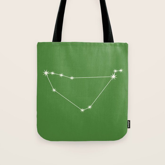 Capricorn Zodiac Star Constellation Line Art Kelly Green Tote Bag Gallery Image 1