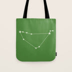 Capricorn Zodiac Star Constellation Line Art Kelly Green Tote Bag Gallery Image 1