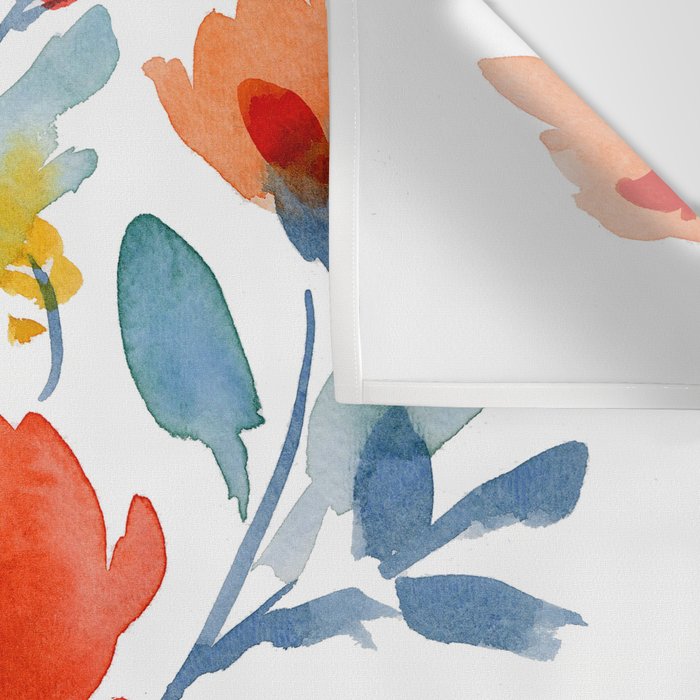 Watercolor Flowers Wall Tapestry Gallery Image 3