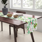 Holiday Christmas Winter Nature Botanical Leaves Green Table Runner Gallery Image 2