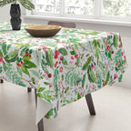 Holiday Christmas Winter Nature Botanical Leaves Green Tablecloth Gallery Image 3