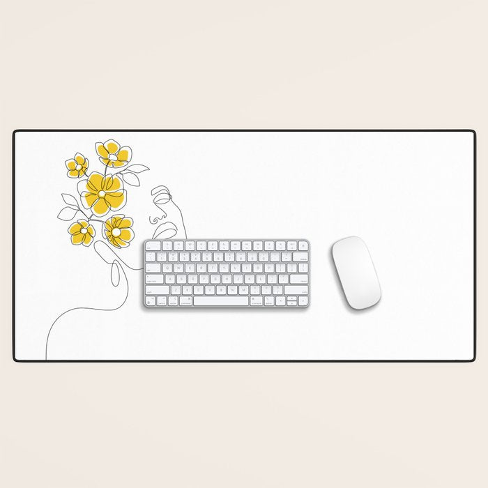 Mustard Bloom Girl Desk Mat Gallery Image 1